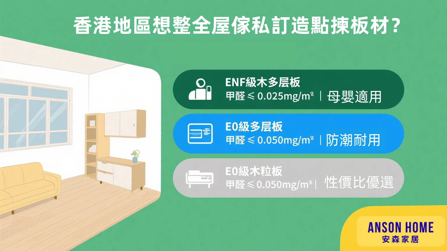 香港訂製傢私點揀板材 揀什麼板材